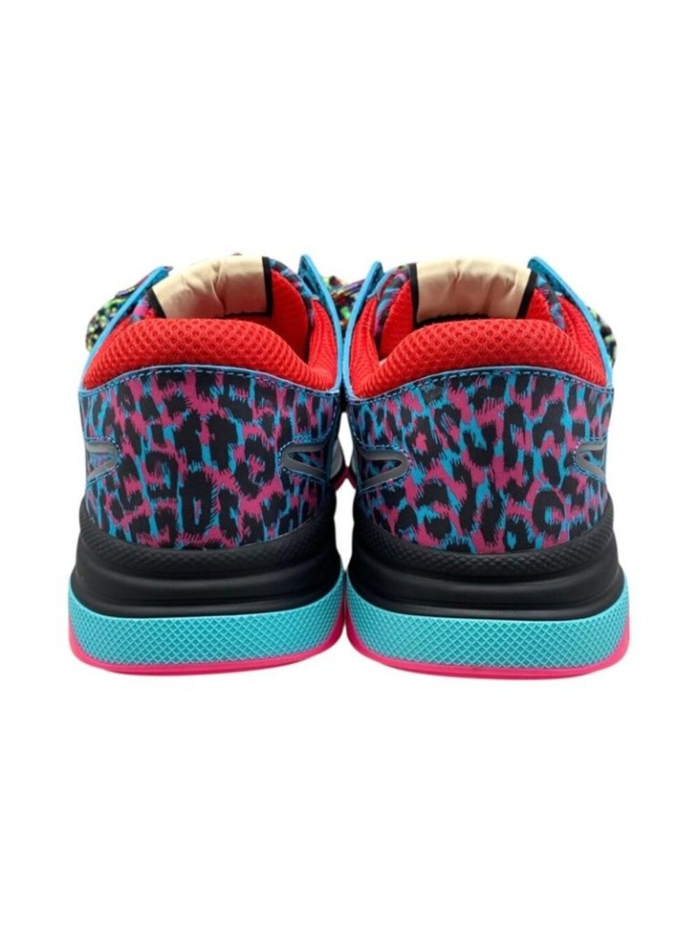 Gucci Sneakers Ultra Space 9 Sizes Logo Leopard Print Multicolor Blue - Picture 4 of 10